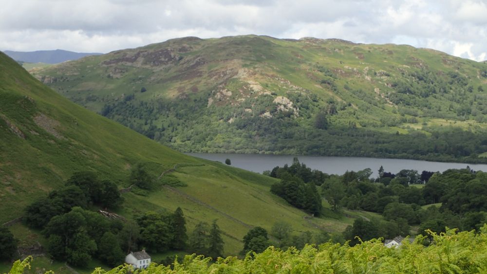 Looking back at Yew Crag on the other side of Ullswater
