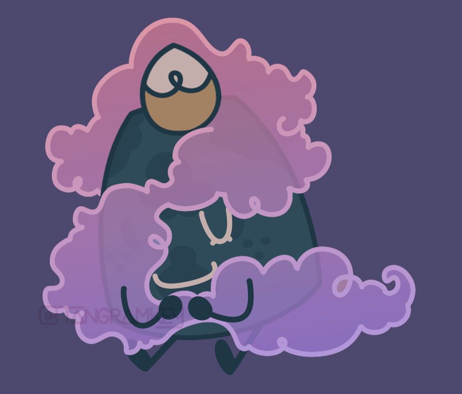 A drawing of Incense Holdy, an incense holder object OC.