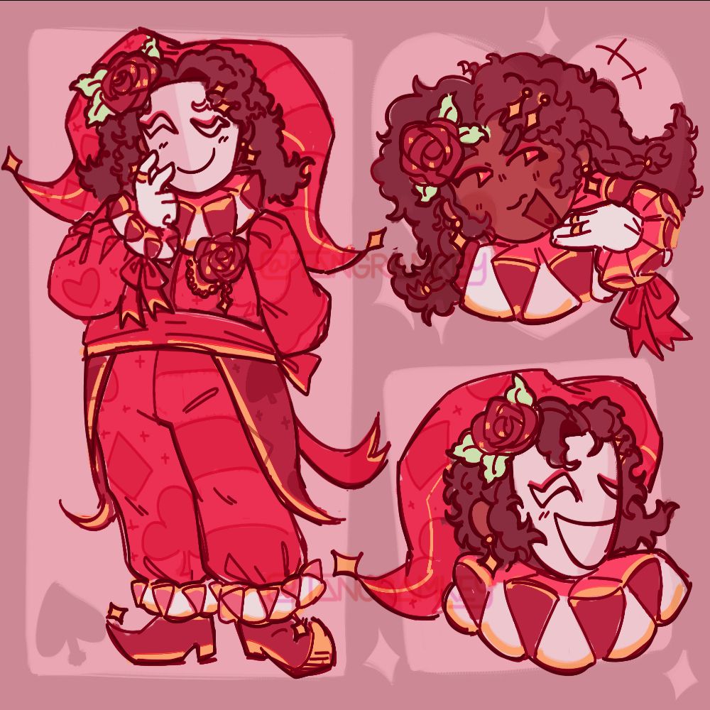 Sketches of Jester Hat gijinkafied.
