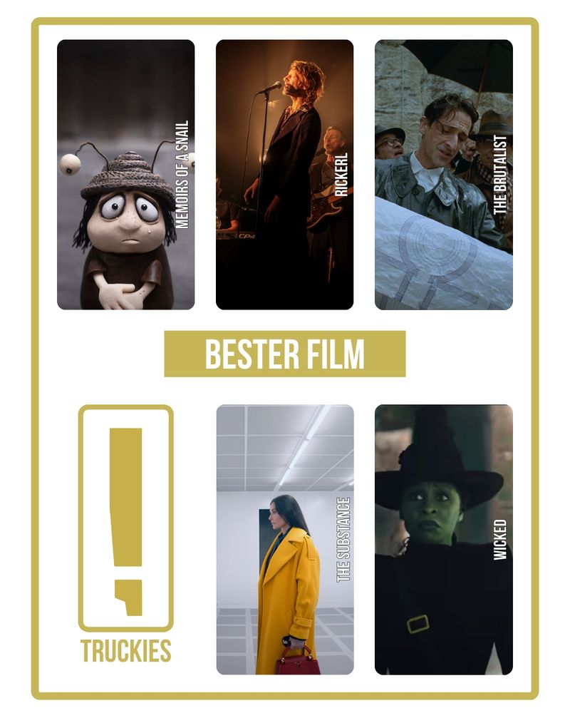 Truckie-Nominierten für Besten Film: Anora, Blink Twice, Challengers, Dune Part 2, Fall Guy, Memoirs of a Snail, Rickerl, The Brutalist, The Substance, Wicked
