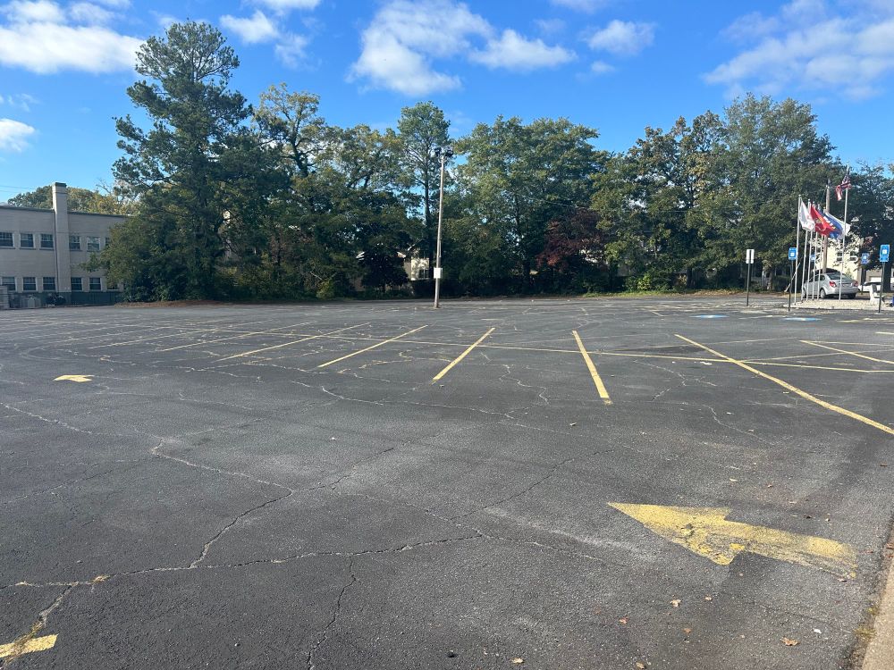 A nice empty parking lot. 