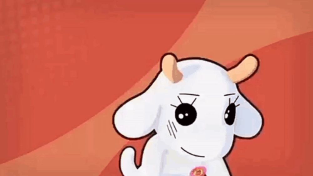 a cartoon goat with a badge on its chest is holding a bottle of mayonnaise in its mouth .