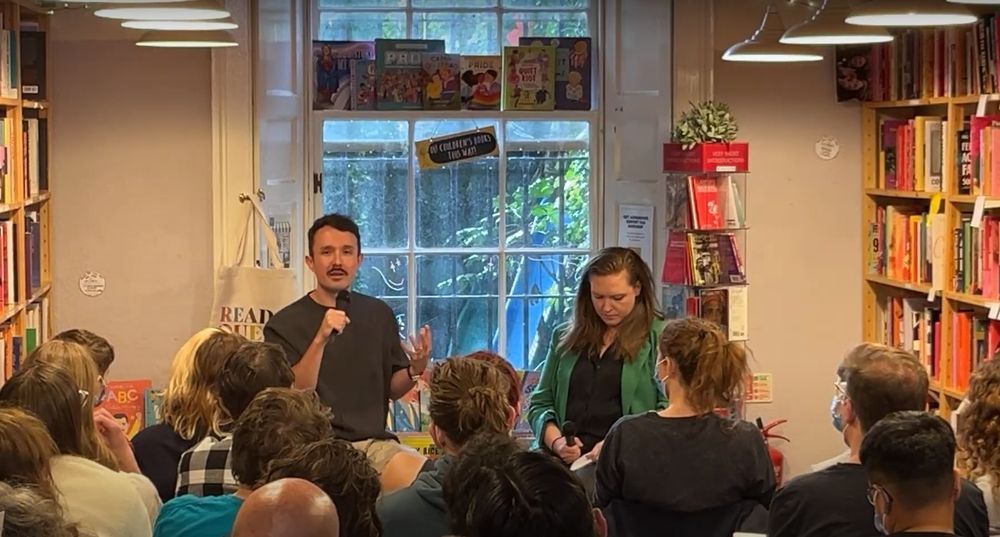 Photo of the launch event for Rainbow Trap at Lighthouse Books