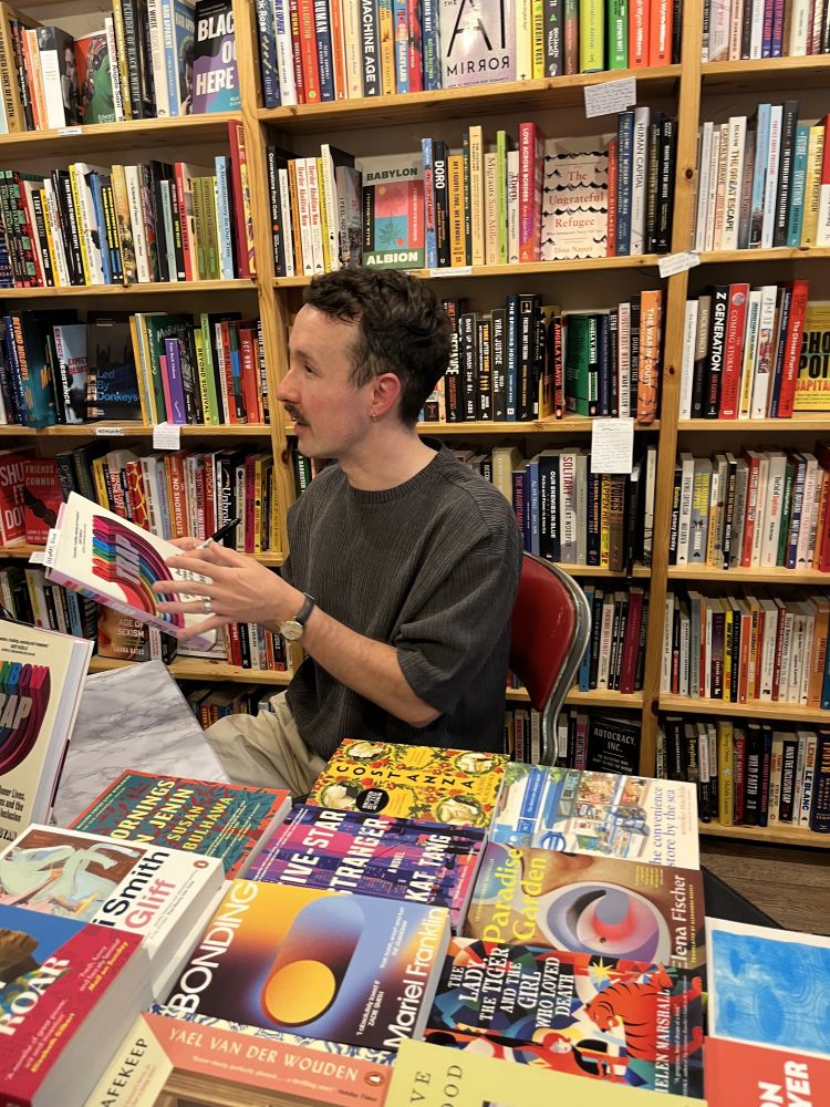 Photo of the launch event for Rainbow Trap at Lighthouse Books