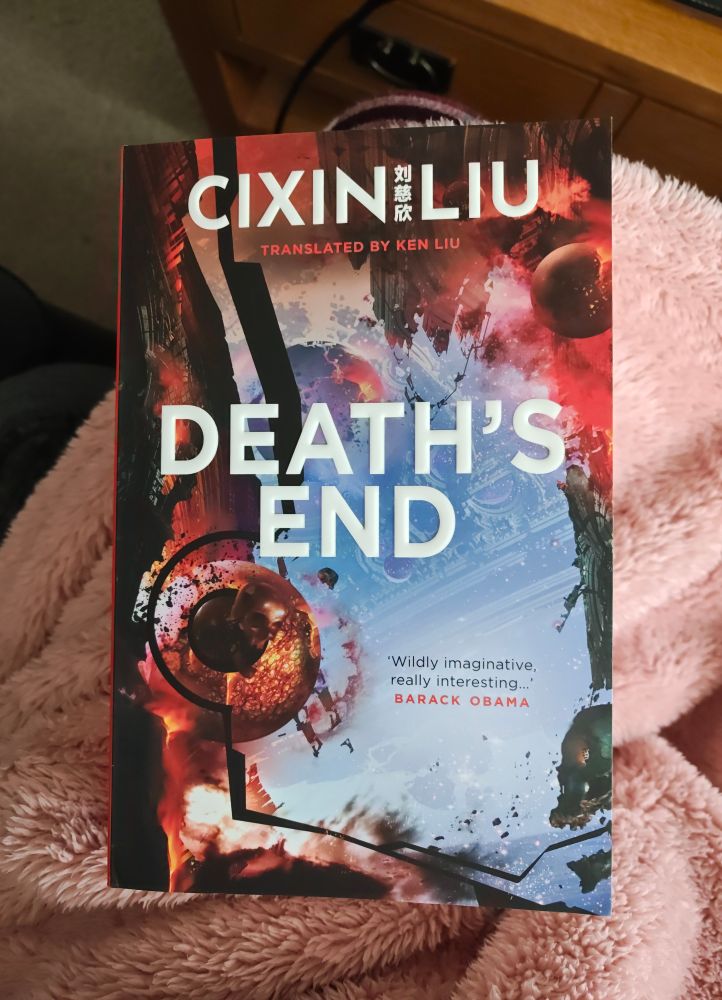 A brightly coloured book
Title: Death's End
Author: Cixin Liu