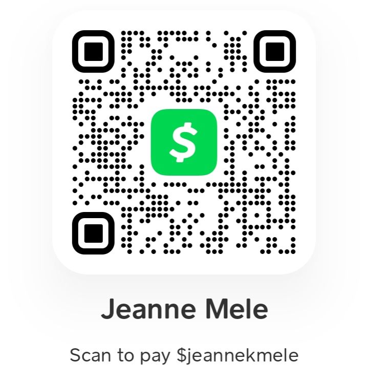 Cashapp QR code for Jeanne Mele @ $jeannekmele