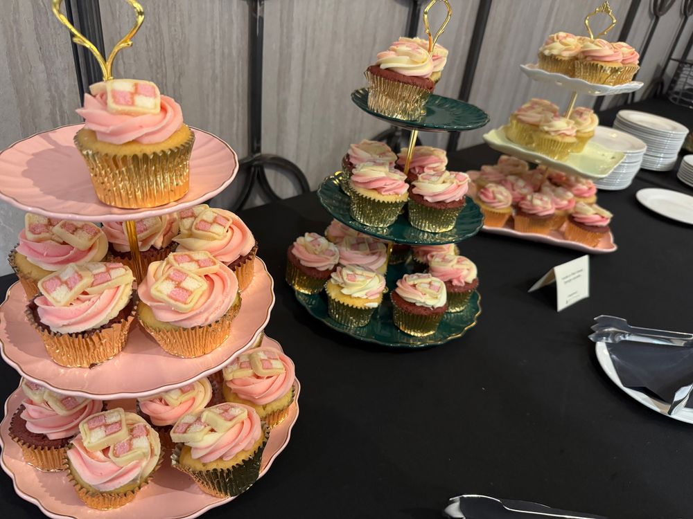 Cupcakes with Battenberg. Delicious!