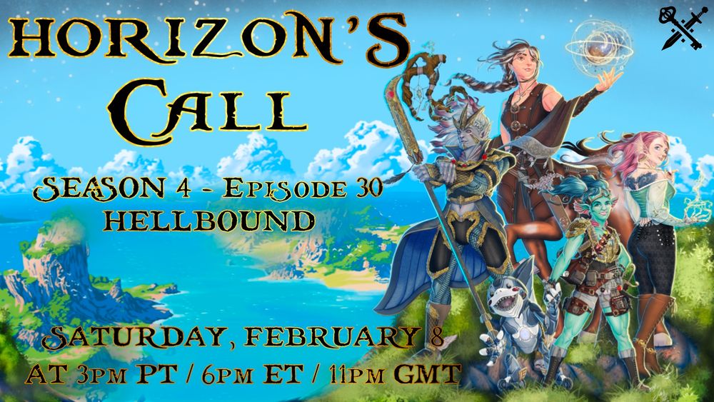 Horizon’s Call promo image with character art, title, and date/time