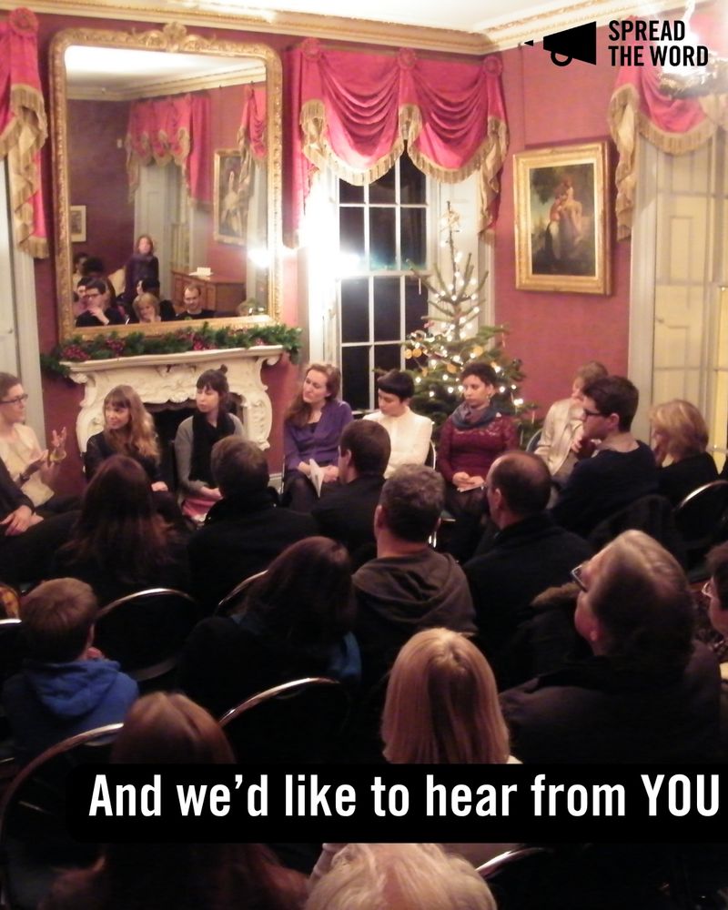 3. An old picture of the event, lots of people sat in a gold and red room 
