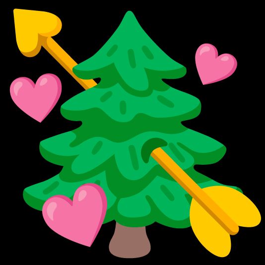 The "heart with arrow" and "evergreen tree" emojis combined into some sort of emoji amalgamation