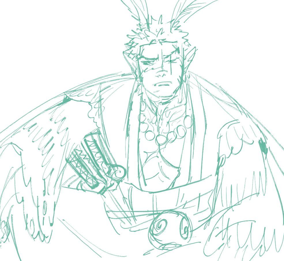 moth zoro without his cape, sitting down qith one arm resting on top of his swords. He is pouting slightly.