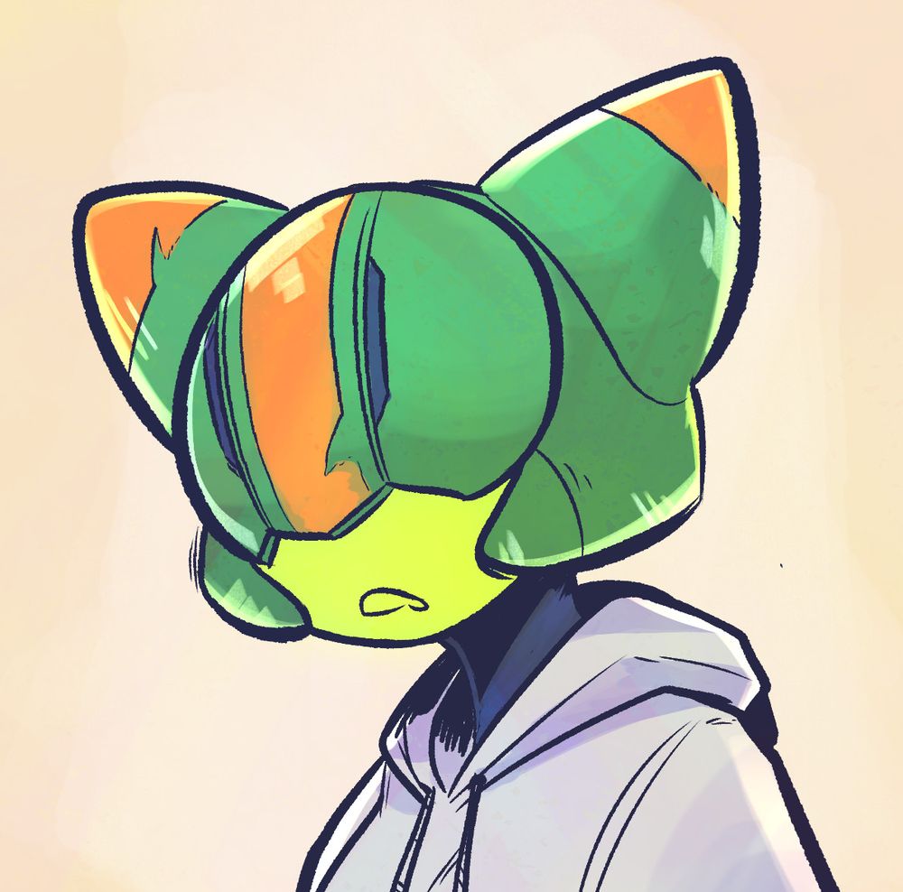 GRMLN lined and colored with a digital marker brush. She's got a little bit of digital drool coming from her face.