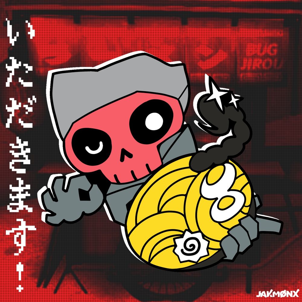 Graphic promotion for the 1.5” Bugjiro enamel pin