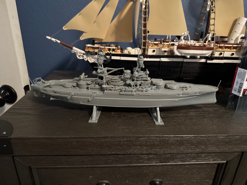 Model of the USS Arizona. Model is unpainted 