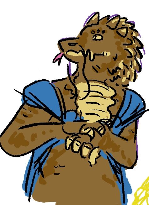 A digital illustration of a bronze dragon born