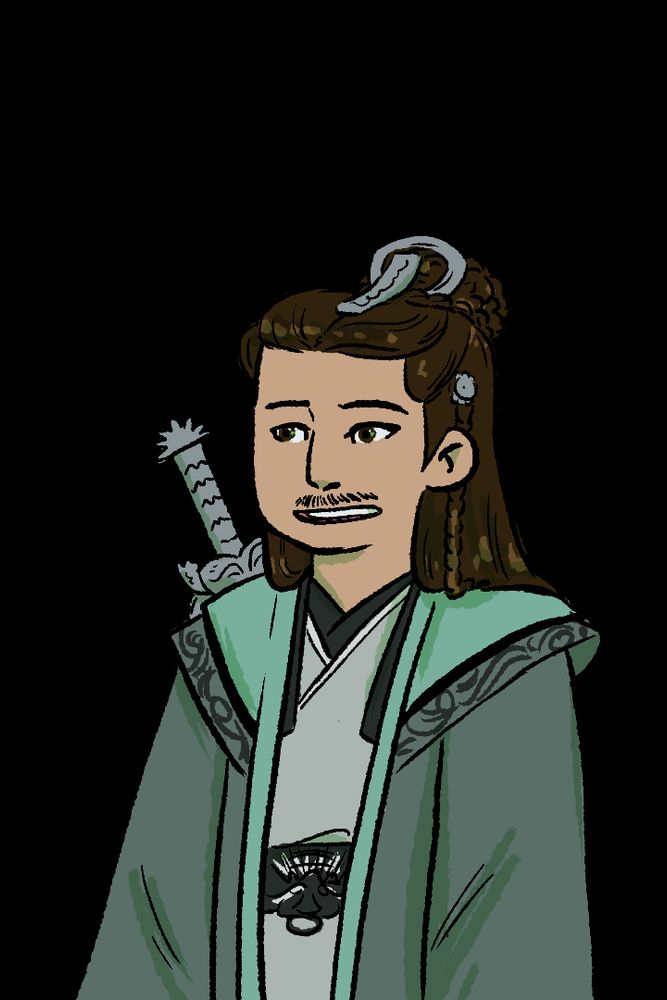 a bust shot of Nie Mingjue talking