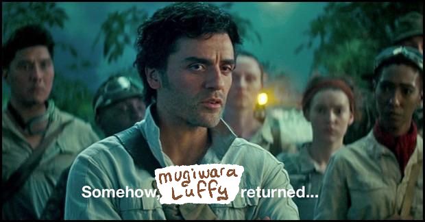 a meme of "Somehow, Palpatine returned" with "Palpatine" replaced with "Mugiwara Luffy"
