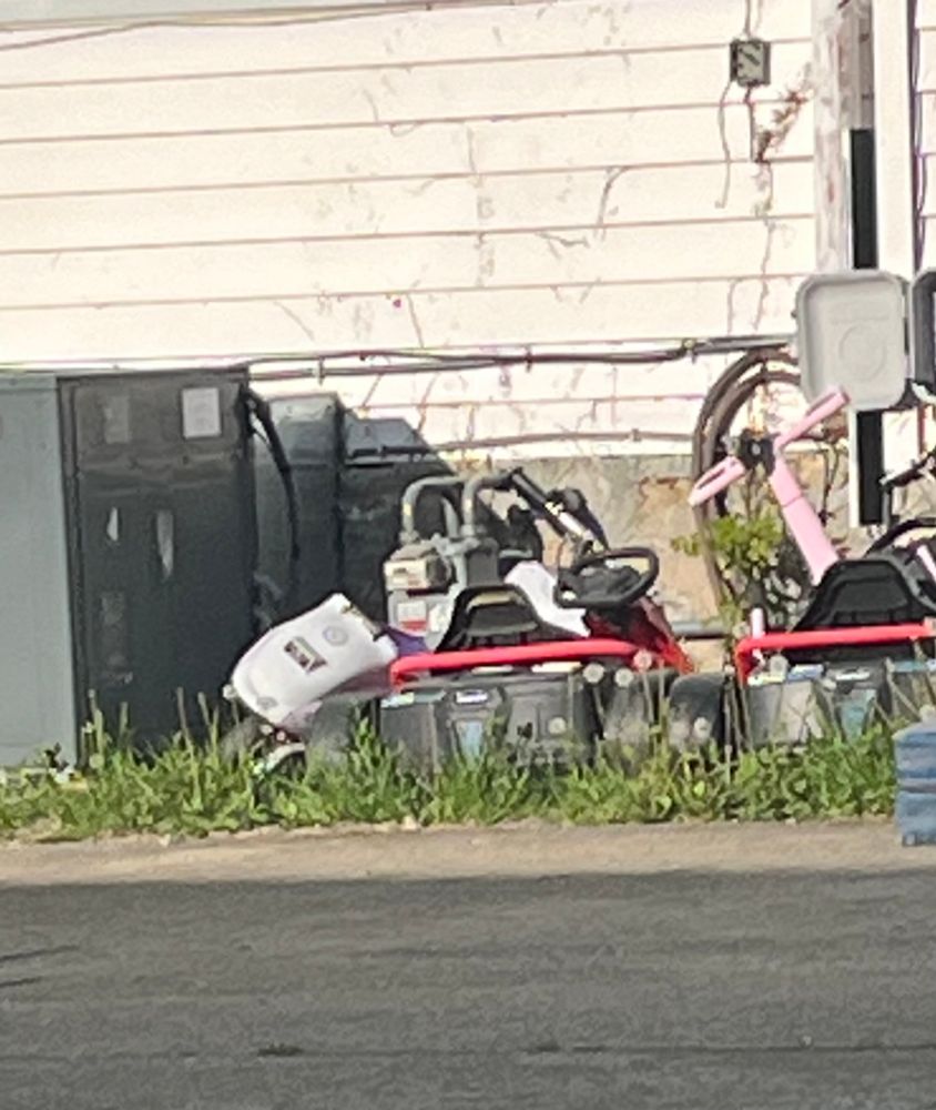 A pile of junk next to my neighbors house that definitely looks like a character from that nickelodeon cartoon from the 90’s “ahhh! Real Monsters”
