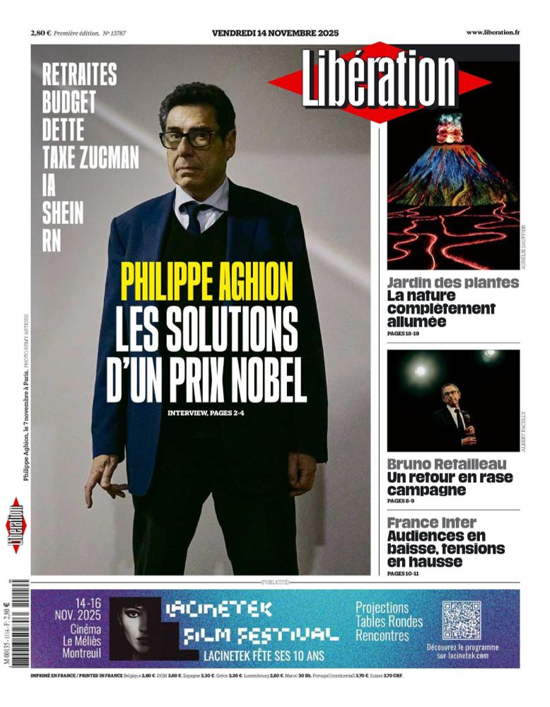 Philippe Aghion en une de Libération.