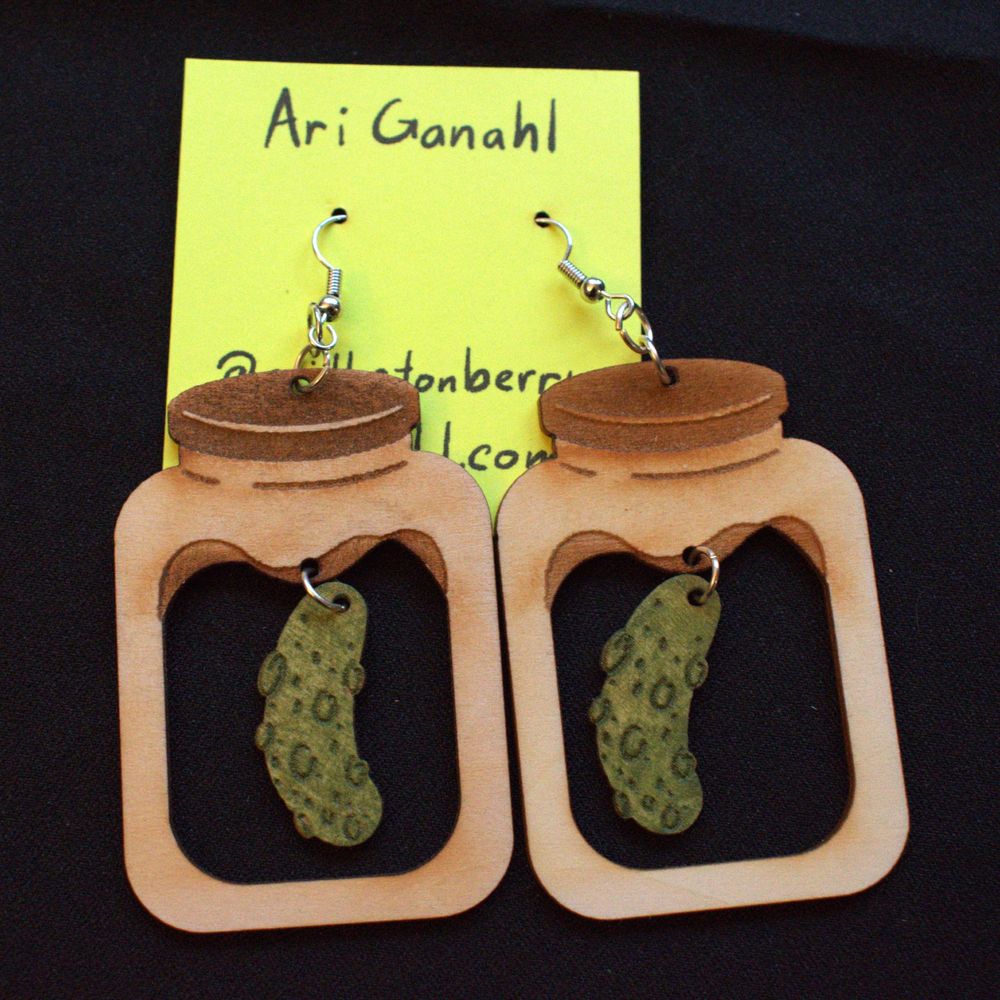 Pickle jar earrings