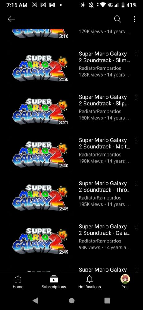 A playlist of YouTube uploads of the music from Super Mario Galaxy 2. These uploads suffer the same issue as the DeltaRune: Chapter 2 playlist.