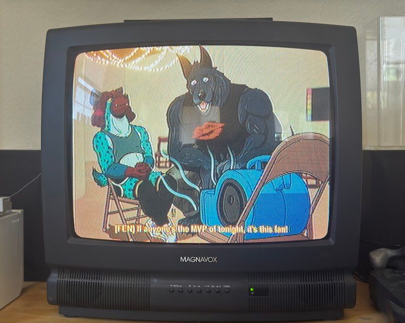 my first 2025 artfight attack on a crt tv