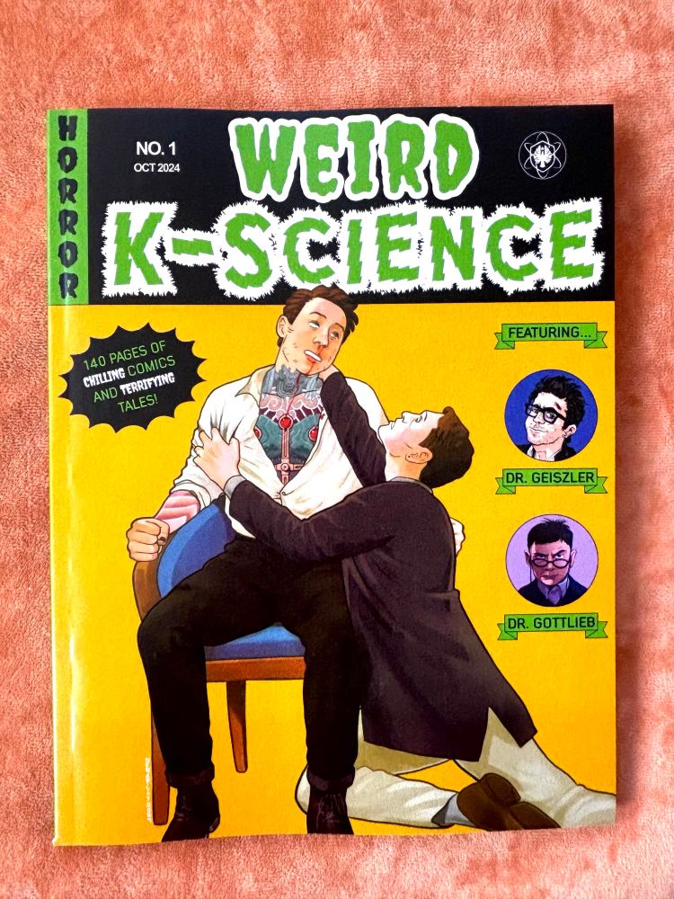 A picture of the cover of Weird Science, showing Newt and Hermann in tragic embrace.