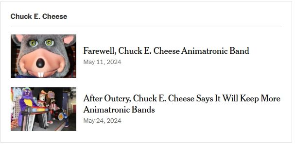 Chuck E. Cheese animatronics are gone, and then they're back