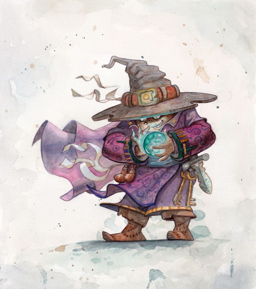 wizard or mage mouse holding a blue glowing orb