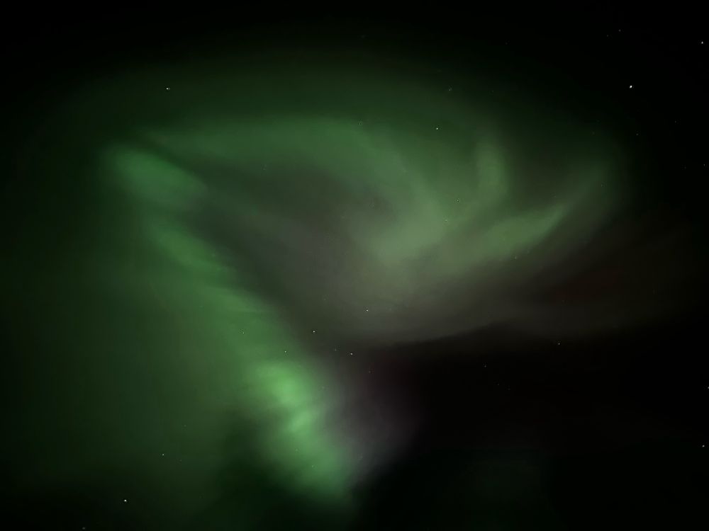 Northern lights in a kind of spiral shape