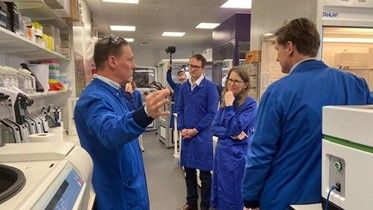 Prof Daniel Ebner and Georgie Maynard in the lab