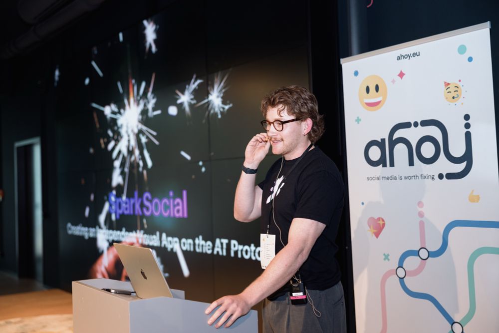 Joe Basser speaking at the European Social Web Day