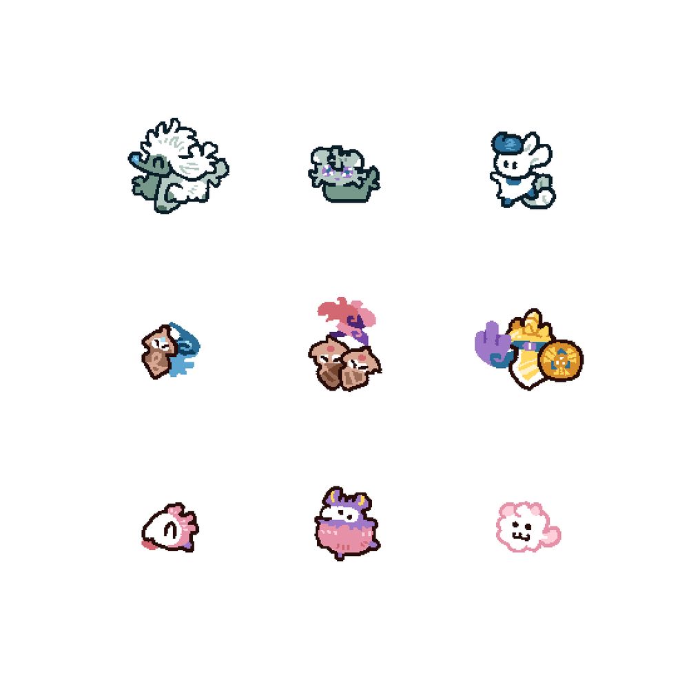 Cute Pokémon drawings. Furfrou, Espurr, Meowstic, Honedge, Doublade, Aegislash, Spritzee, Aromatisse, Swirlix.