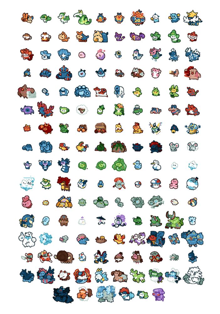 156 cute Pokémon drawings. From Victini to Genesect.