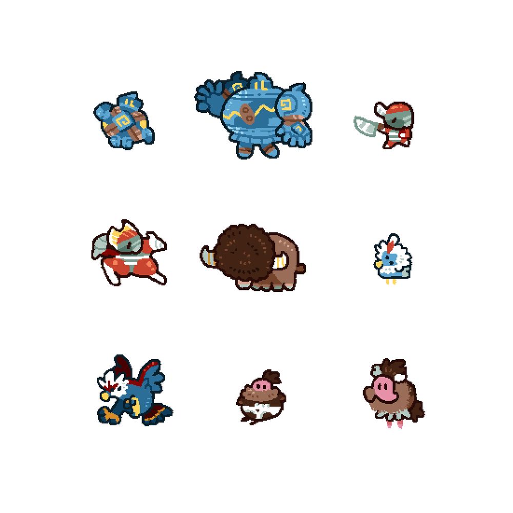 Cute Pokémon drawings. Golett, Golurk, Pawniard, Bisharp, Bouffalant, Rufflet, Braviary, Vullaby, Mandibuzz.
