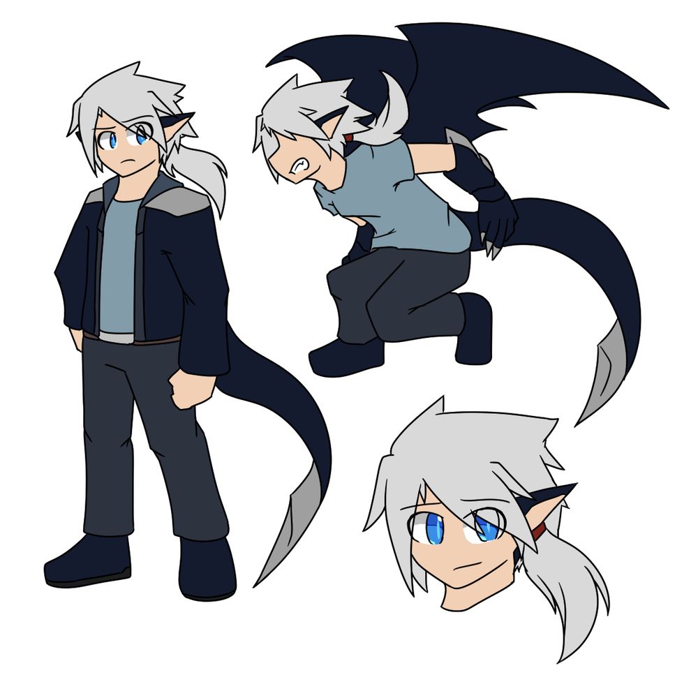The first design of the “mortal proxy” that Alwin uses to both hide his form and live daily life. His creator family are elves so he also would take to looking similar to them.
