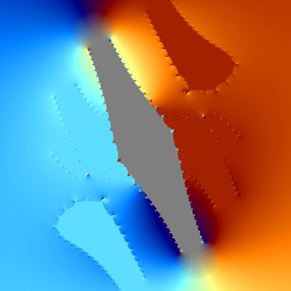Newton Fractal in blue & orange hues.