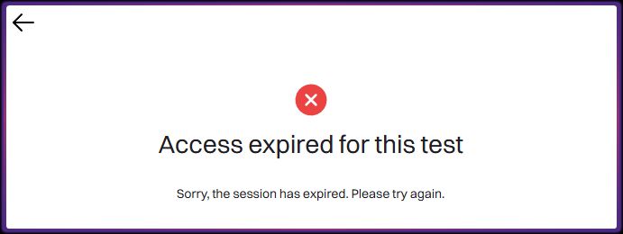 a screenshot of discord's "age verification" "feature" displaying an error message which states "access expired for this test"
