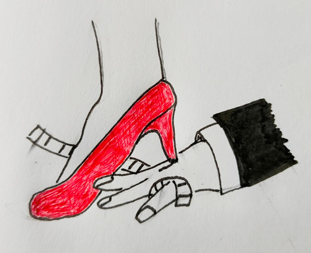 My drawing of the cover photograph of the Jilly Cooper novel Rivals