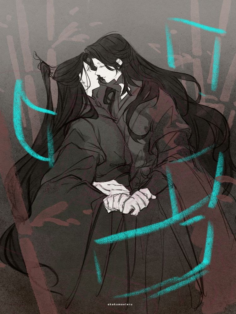 Sketch of Bingqiu's first kiss scene.