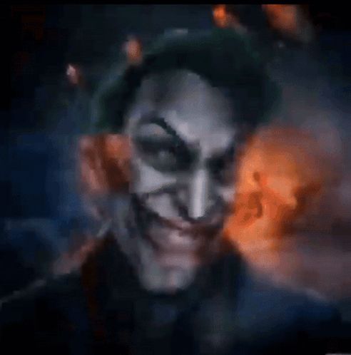 a painting of the joker 's face with a smile