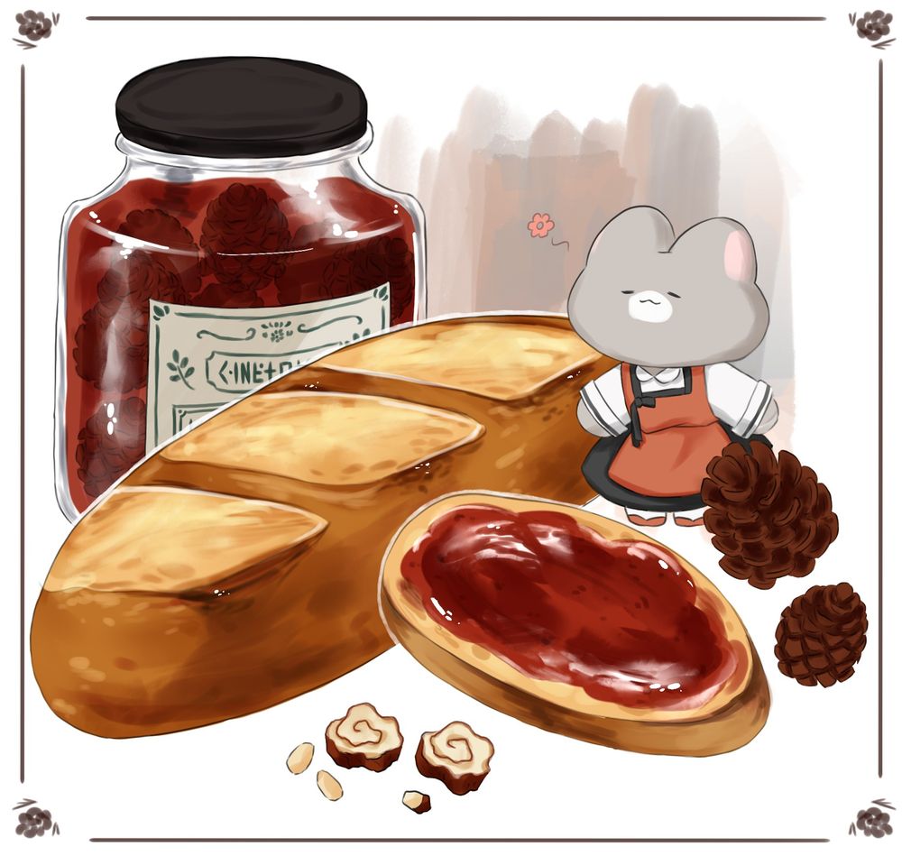 솔방울잼 토스트