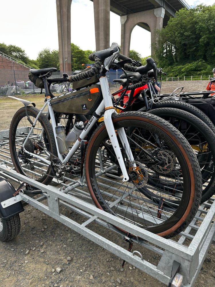 Bikes loading up on the trailer on the Inner Forth Bike Bus