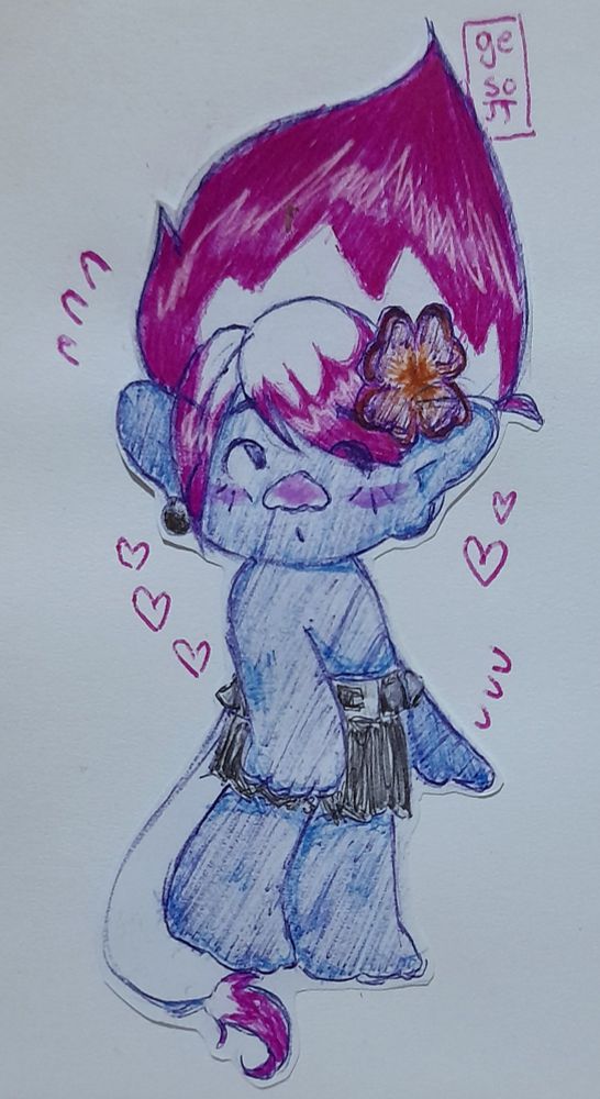 Floyd with a flower Jelly put on his hair