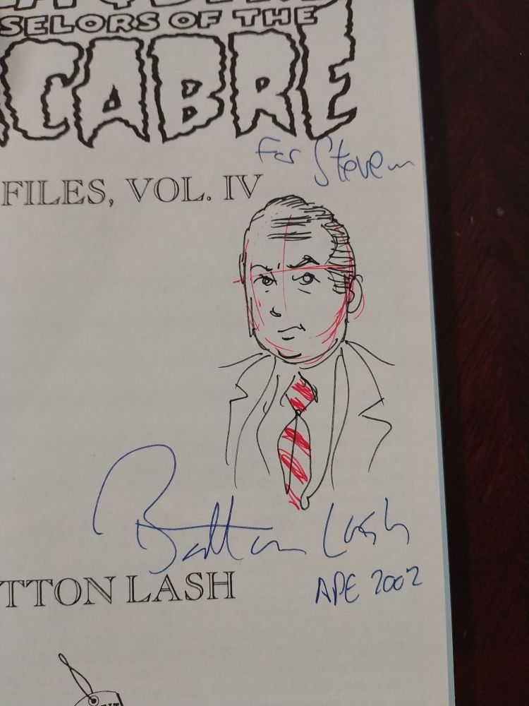 The title page of Wolfe & Bird signed by Batton Lash with a sketch.