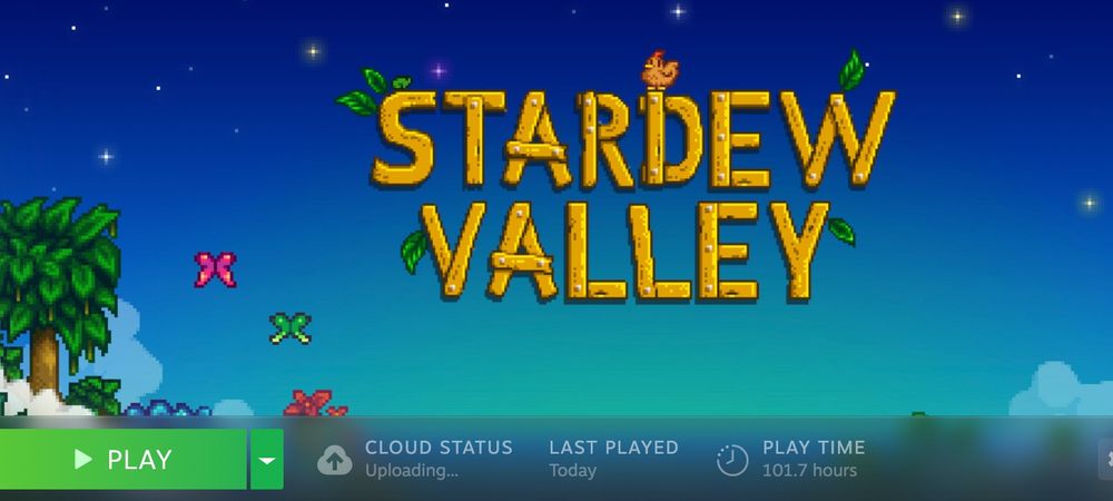 Screenshot of Stardew Valley playtime of 100 hours