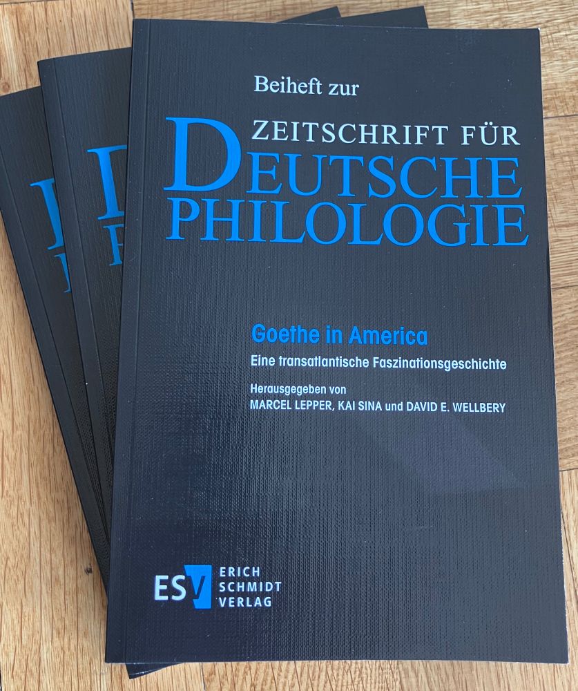 Goethe in America. Herausgegeben von Marcel Lepper, Kai Sina, David E. Wellbery. Beiheft zur Zeitschrift für deutsche Philologie 2025.