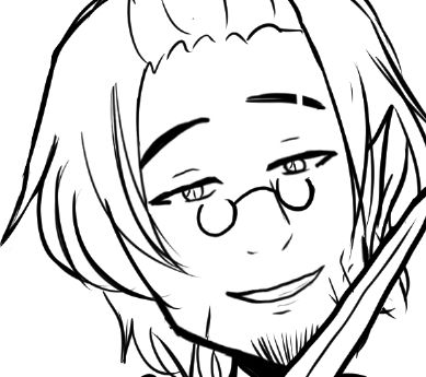 A sketch of my OC Yevgeny's face 