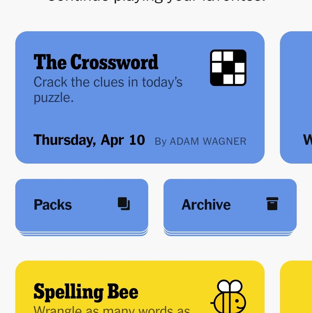 The Crossword
Thursday April 10
by Adam Wagner
