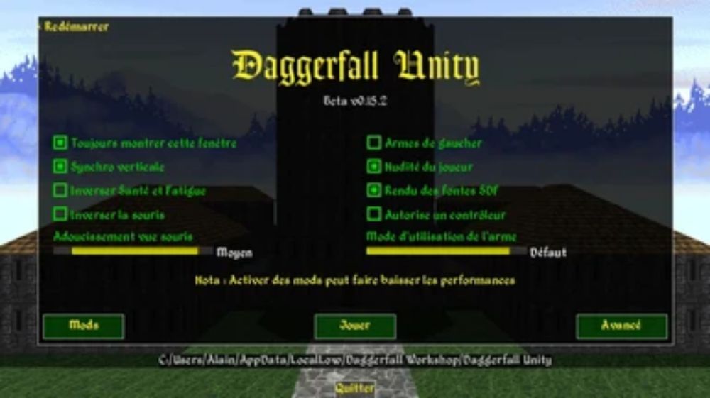 Daggerfall Unity - Projet French Daggerfall pour Unity